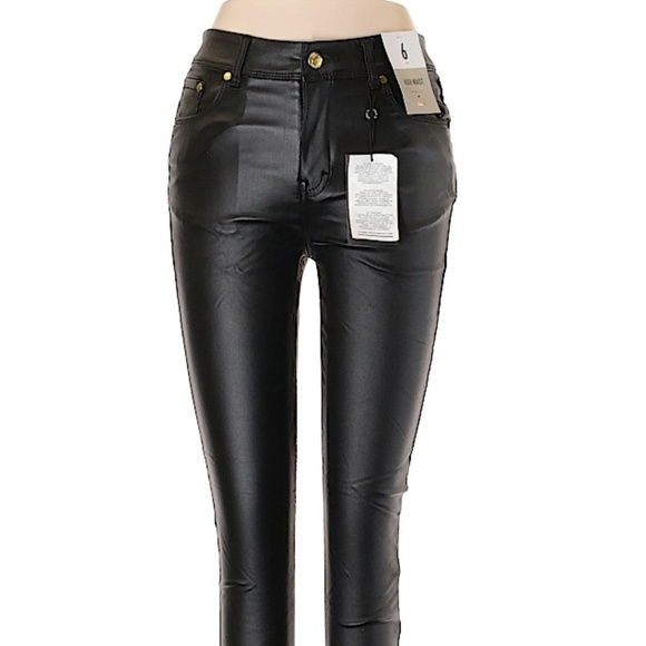 Denim&Co Pants - NWT Denim & CO. faux black leather pants, 6